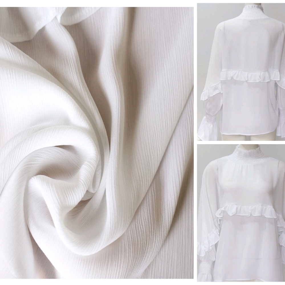 ClothingClearHearts Ruffled sheer chiffon blouse. - Picture 2 of 5